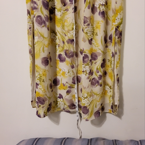 MSK Green/Purple Multi-Colored Sleeveless Floral Maxi Dress Size 16W - Picture 4 of 10